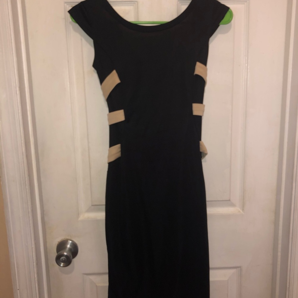 Tan and black dress